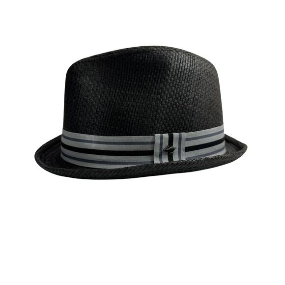 PETER GRIMM Deppo Fedora Hat S/M Tan Woven 100% Paper Classic Summer Style - Picture 1 of 5